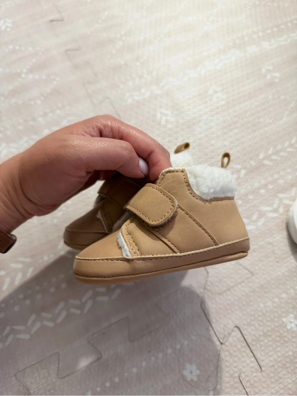 Baby Tan Faux-Shearling Winter Booties - baby